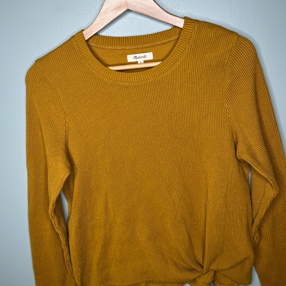 Madewell Texture & Thread Jacquard Knot-Front Top - Antique Gold - Picture 5 of 11